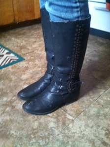 My Wanted riding boots with metallic hardware, 3-years-old